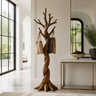 Torsorien Twisting Sculpted Tree Coat Rack by Timberustic — Brown finish
