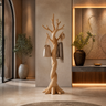 Torsorien Twisting Sculpted Tree Coat Rack by Timberustic — Natural Oak finish
