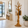Torsorien Twisting Sculpted Tree Coat Rack by Timberustic — Teak finish
