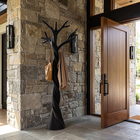 Torsylva Twisting Sculpted Tree Coat Rack Black - Timberustic Tree Coat Rack