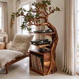 Torsylva Twisting Sculpted Tree Handcrafted Record Player Stand With Storage Brown - Timberustic Record Player Stand With Storage