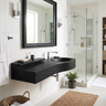Valtessa Sculpted Contour Handcrafted Floating Bathroom Vanity with Integrated Sink Black - Timberustic Floating Bathroom Vanity with Integrated Sink