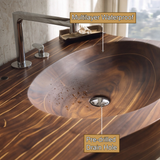 Valtessa Sculpted Contour Handcrafted Floating Bathroom Vanity with Integrated Sink - Timberustic Floating Bathroom Vanity with Integrated Sink