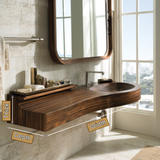 Valtessa Sculpted Contour Handcrafted Floating Bathroom Vanity with Integrated Sink - Timberustic Floating Bathroom Vanity with Integrated Sink