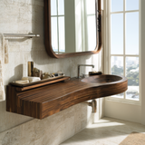 Valtessa Sculpted Contour Handcrafted Floating Bathroom Vanity with Integrated Sink - Timberustic Floating Bathroom Vanity with Integrated Sink