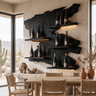 Vardeno Live Edge Floating Wine Shelf by Timberustic — Black finish