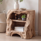 Vardessa Sculpted Arch Handcrafted Bedside Table by Timberustic — product detail view 4
