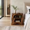 Vardessa Sculpted Arch Handcrafted Bedside Table by Timberustic — Brown finish
