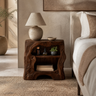 Vardessa Sculpted Arch Handcrafted Bedside Table by Timberustic — Dark Walnut finish