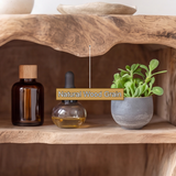 Vardessa Sculpted Arch Handcrafted Bedside Table by Timberustic — natural wood grain detail