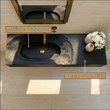 Varelon Topographic Contour Handcrafted Floating Bathroom Vanity with Integrated Sink by Timberustic — product detail view 2