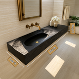 Varelon Topographic Contour Handcrafted Floating Bathroom Vanity with Integrated Sink by Timberustic — product dimensions