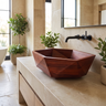 Velarell Faceted Geometric Handcrafted Vessel Sinks Mahogany - Timberustic Vessel Sinks
