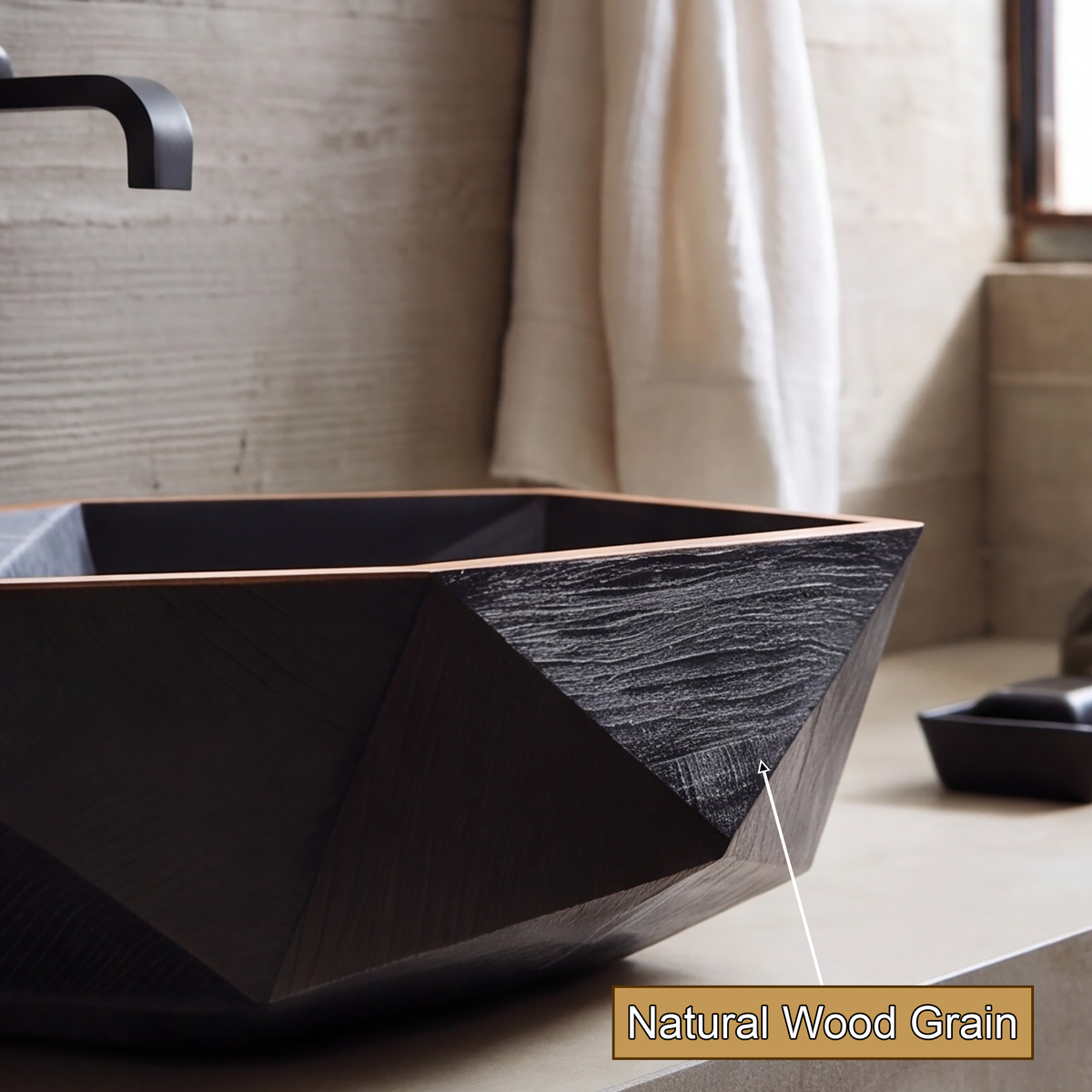 Velarell Faceted Geometric Handcrafted Vessel Sinks - Timberustic Vessel Sinks