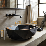 Velarell Faceted Geometric Handcrafted Vessel Sinks - Timberustic Vessel Sinks