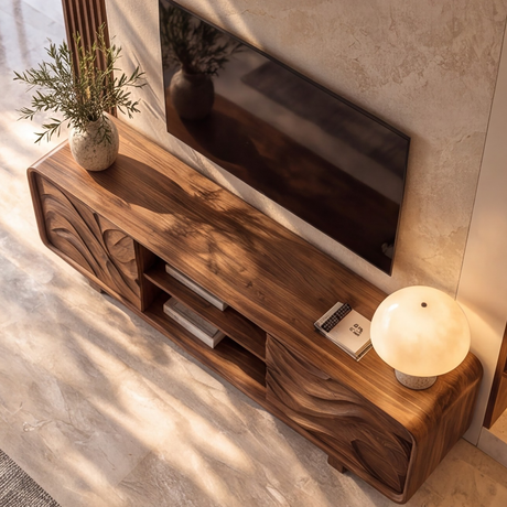 Velavale Sculpted Flowing Panel Handcrafted TV Cabinet - Timberustic TV Cabinet