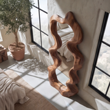 Velavane Flowing Contour Sculpted Handcrafted Mirror Frame by Timberustic — product detail view 5