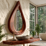 Velawyn Teardrop Sculpted Handcrafted Mirror Frame by Timberustic — Mahogany finish