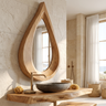 Velawyn Teardrop Sculpted Handcrafted Mirror Frame by Timberustic — Natural Oak finish