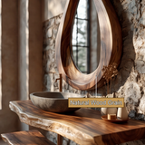 Velawyn Teardrop Sculpted Handcrafted Mirror Frame by Timberustic — natural wood grain detail