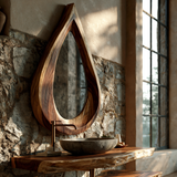 Velawyn Teardrop Sculpted Handcrafted Mirror Frame by Timberustic — overall product view