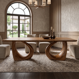 Veledell Twin Loop Sculpted Handcrafted Dining Table Brown - Timberustic Dining Table
