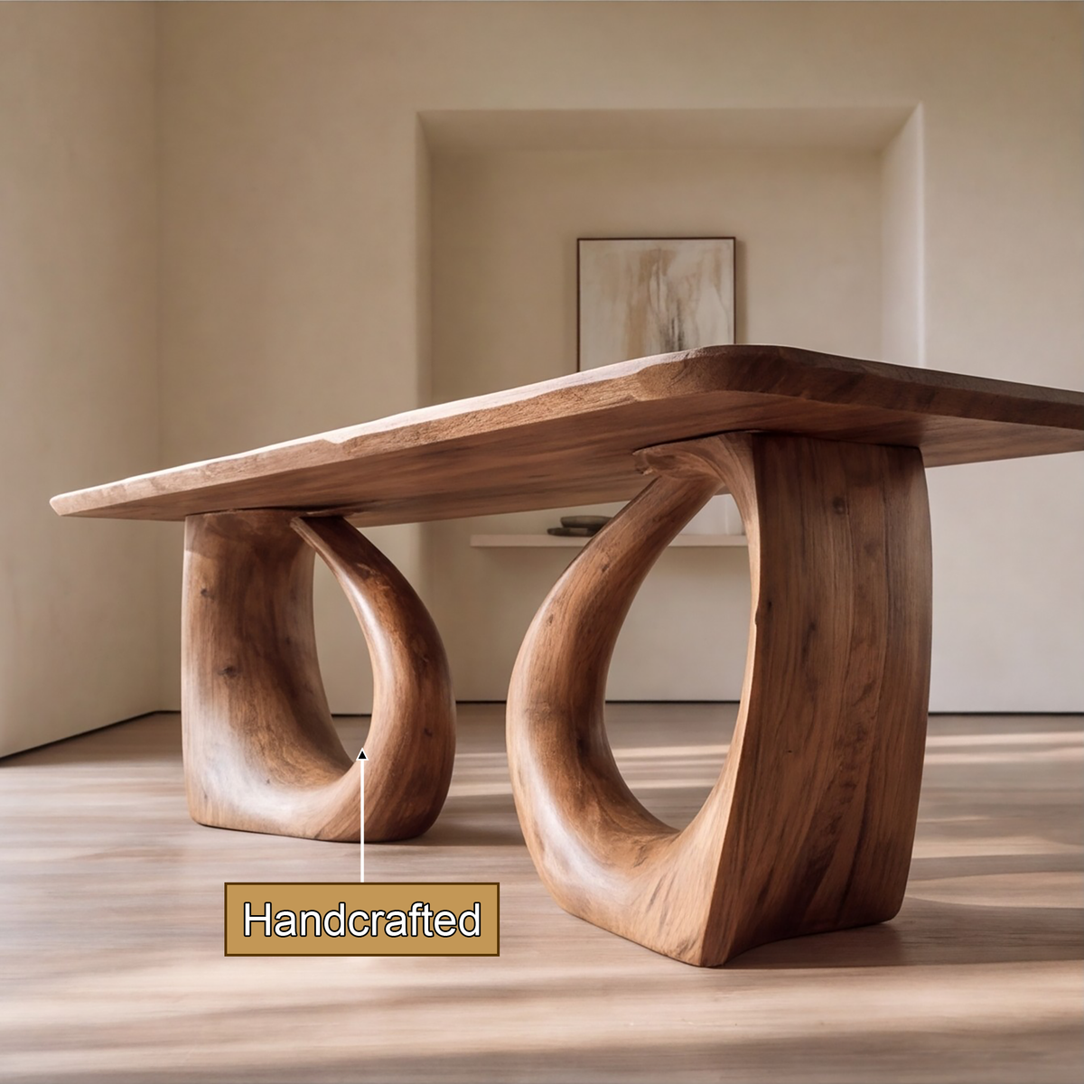 Veledell Twin Loop Sculpted Handcrafted Dining Table - Timberustic Dining Table