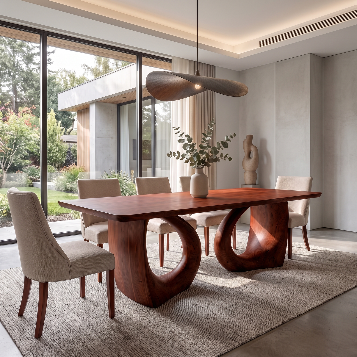 Veledell Twin Loop Sculpted Handcrafted Dining Table Mahogany - Timberustic Dining Table