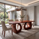 Veledell Twin Loop Sculpted Handcrafted Dining Table Mahogany - Timberustic Dining Table
