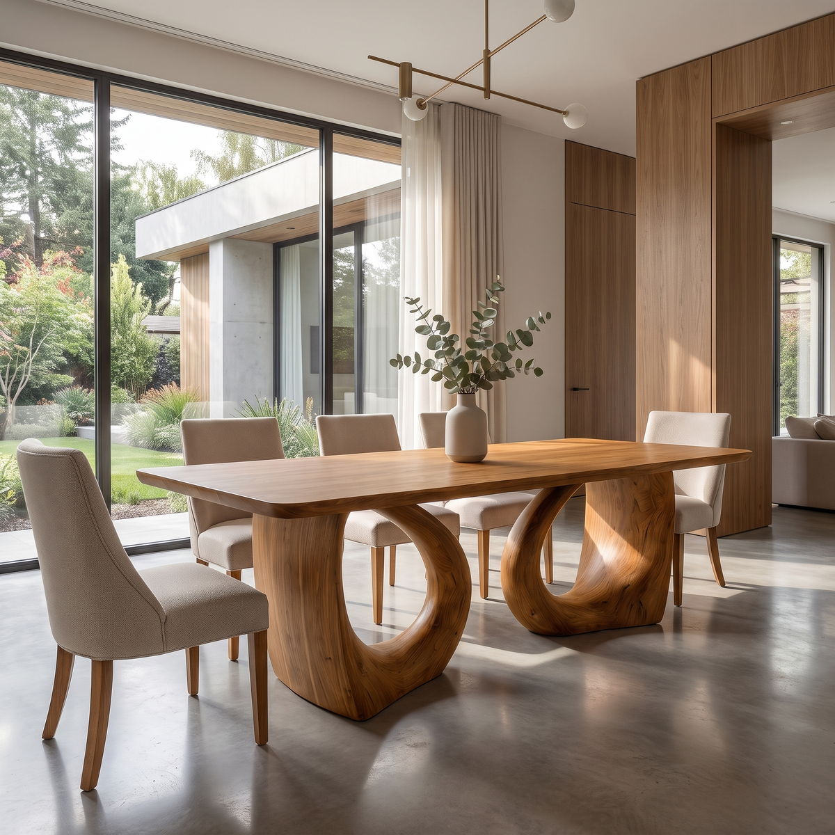 Veledell Twin Loop Sculpted Handcrafted Dining Table Teak - Timberustic Dining Table