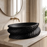 Veledrin Woven Coil Sculpted Handcrafted Vessel Sinks Black - Timberustic Vessel Sinks