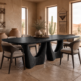 Velelune Live Edge Sculpted Handcrafted Dining Table Black - Timberustic Dining Table