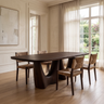 Velelune Live Edge Sculpted Handcrafted Dining Table Dark Walnut - Timberustic Dining Table
