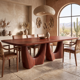 Velelune Live Edge Sculpted Handcrafted Dining Table Mahogany - Timberustic Dining Table