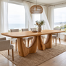 Velelune Live Edge Sculpted Handcrafted Dining Table Teak - Timberustic Dining Table