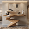 Velemere Twisting Sculpted Handcrafted Console Table by Timberustic — Natural Oak finish