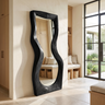 Velevyn Flowing Sculpted Handcrafted Mirror Frame by Timberustic — Black finish