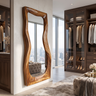 Velevyn Flowing Sculpted Handcrafted Mirror Frame by Timberustic — Brown finish