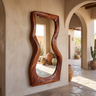 Velevyn Flowing Sculpted Handcrafted Mirror Frame by Timberustic — Mahogany finish
