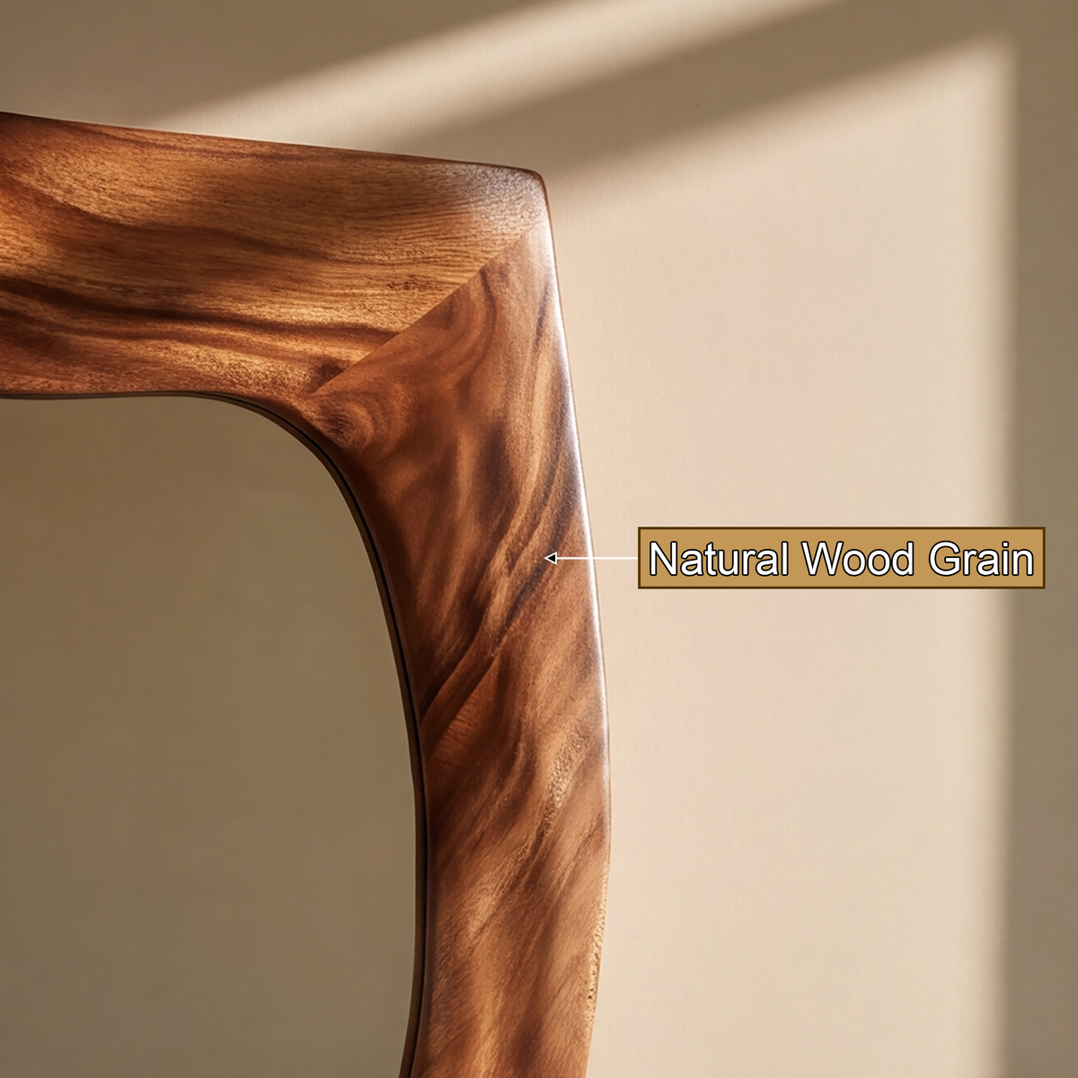 Velevyn Flowing Sculpted Handcrafted Mirror Frame by Timberustic — natural wood grain detail