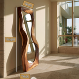 Velevyn Flowing Sculpted Handcrafted Mirror Frame by Timberustic — product dimensions