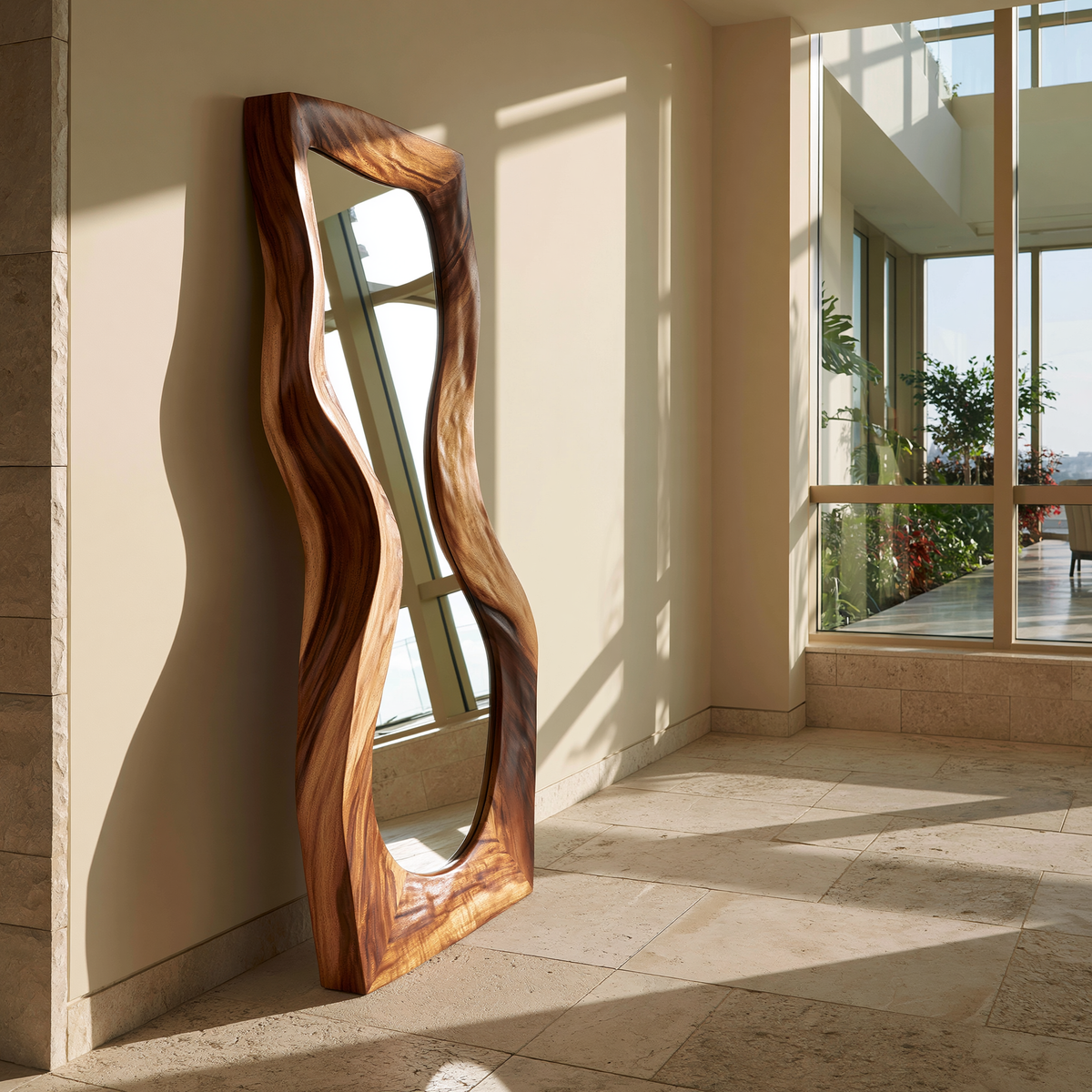Velevyn Flowing Sculpted Handcrafted Mirror Frame by Timberustic — overall product view