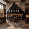 Velewyn Mountain Live Edge Handcrafted Floating Wine Shelf by Timberustic — Black finish