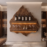 Velewyn Mountain Live Edge Handcrafted Floating Wine Shelf by Timberustic — Brown finish