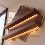 Velewyn Mountain Live Edge Handcrafted Floating Wine Shelf by Timberustic — handcrafted details
