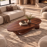Velilune Sculpted Loop-Base Handcrafted Coffee Table by Timberustic — product detail view 4