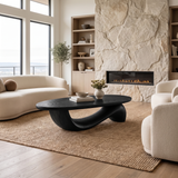 Velilune Sculpted Loop-Base Handcrafted Coffee Table by Timberustic — Black finish