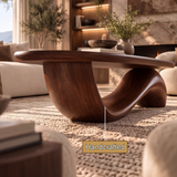 Velilune Sculpted Loop-Base Handcrafted Coffee Table by Timberustic — handcrafted details