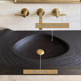 Velirell Concentric Sculpted Surface Handcrafted Floating Bathroom Vanity with Integrated Sink - Timberustic Floating Bathroom Vanity with Integrated Sink
