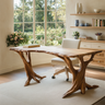 Velivane Live Edge Sculpted Tree Base Handcrafted Desk Brown - Timberustic Desk